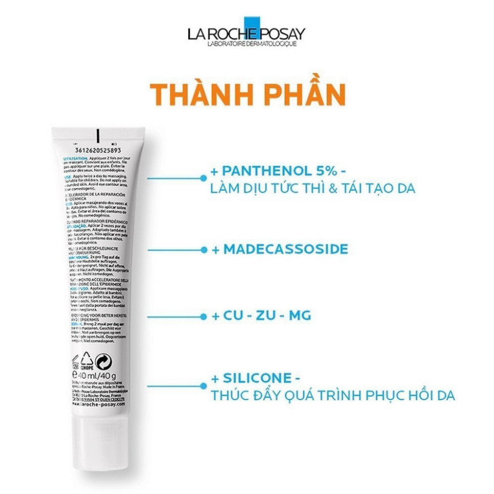Kem dưỡng giảm mụn, mờ sẹo, ngăn ngừa vết thâm La Roche Posay Cicaplast Gel B5 40ml
