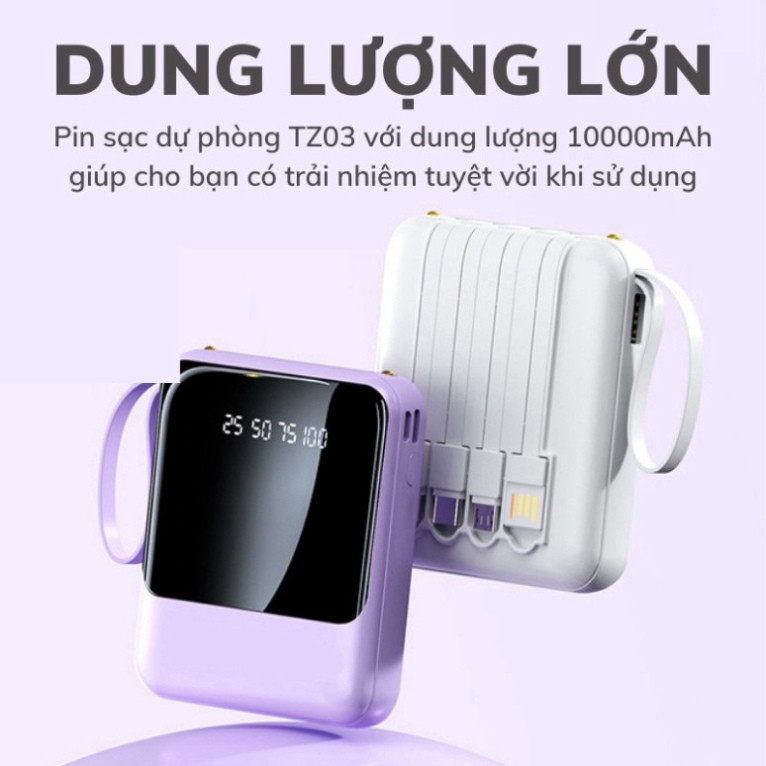 Sạc dự phòng Baese 10000mah, sạc nhanh pin mini dung lượng lớn có sẵn nhiều dây sạc tiện dụng  HOT | BigBuy360 - bigbuy360.vn