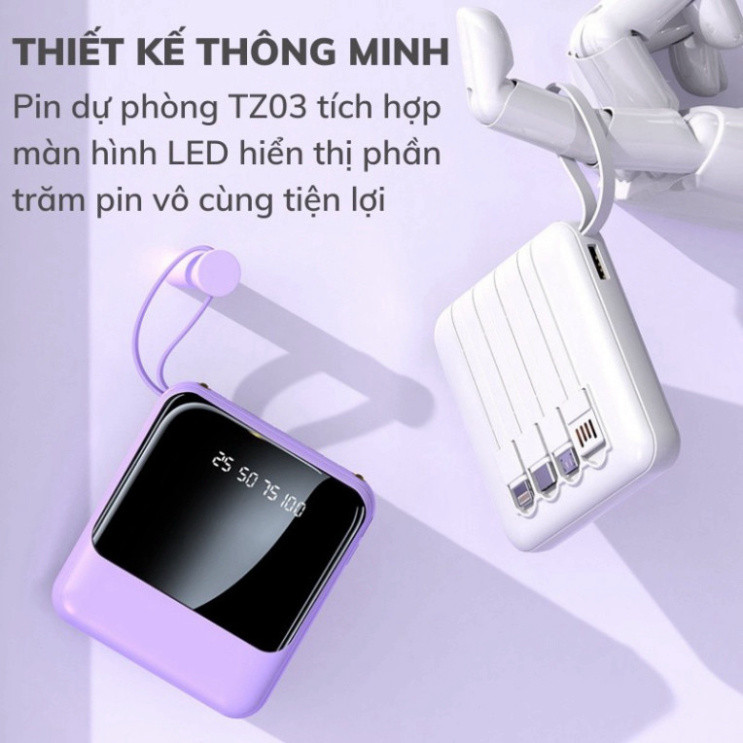 Sạc dự phòng Baese 10000mah, sạc nhanh pin mini dung lượng lớn có sẵn nhiều dây sạc tiện dụng  HOT | BigBuy360 - bigbuy360.vn