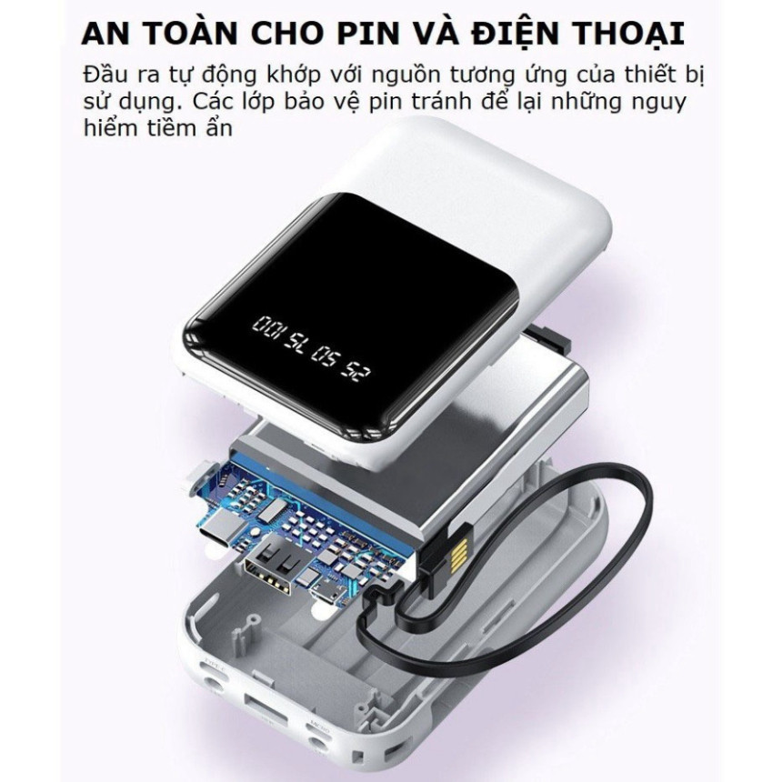 Sạc dự phòng Baese 10000mah, sạc nhanh pin mini dung lượng lớn có sẵn nhiều dây sạc tiện dụng  HOT | BigBuy360 - bigbuy360.vn