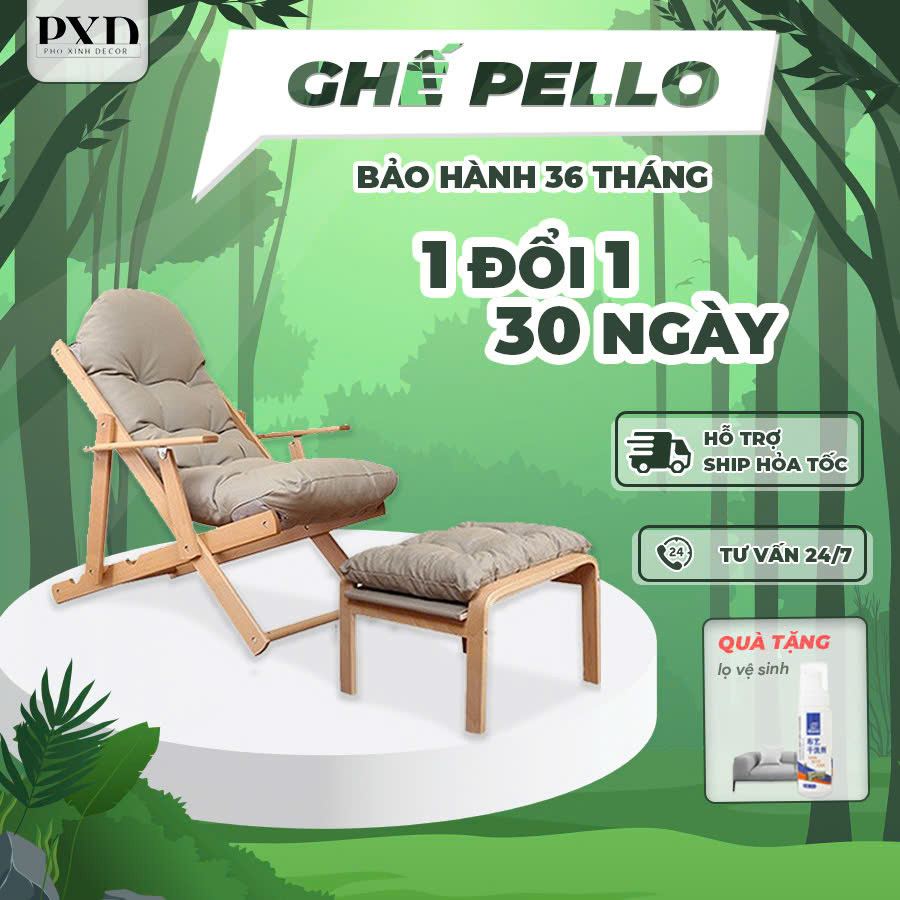 Ghế tựa lưng thư giãn Pello, Ghế phòng khách thư giãn đọc sách, chất liệu gỗ bạch dương bảo hành 36 tháng (Tặng Đôn) | BigBuy360 - bigbuy360.vn