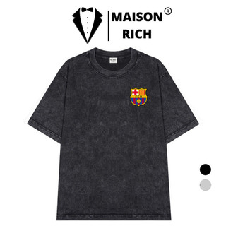 Áo Thun Wash Maison Rich Premium Tee Logo Left Câu Lạc Bộ Bóng Đá Fc Barcelona La Liga