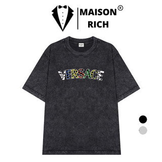 Áo Thun Wash Maison Rich Premium Tee Versace Logo Cropped