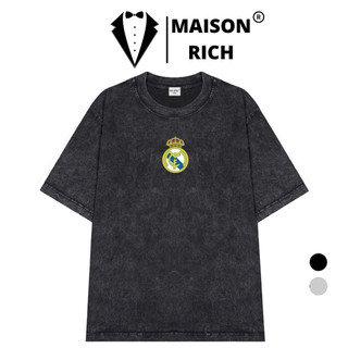 Áo Thun Wash Maison Rich Premium Tee Logo Mid Câu Lạc Bộ Bóng Đá Real Madrid CF La Liga