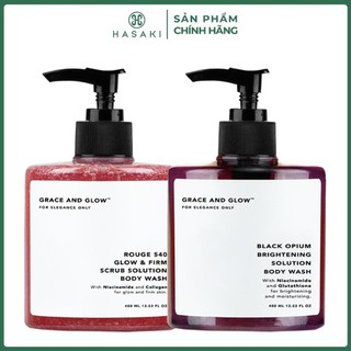  Combo Sữa Tắm Grace And Glow Rouge 540 Tẩy Da Chết 400ml + Black Opium Dưỡng Sáng Da 400ml  Hasaki Sản Phẩm Chính Hãng 