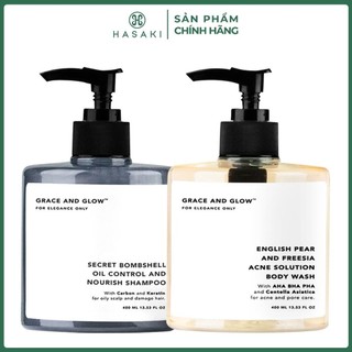  Combo Grace And Glow Dầu Gội Secret Bombshell Kiềm Dầu 400ml + Sữa Tắm English Pear Giảm Mụn Mẩn Đỏ 400ml Hasaki Sản Ph 