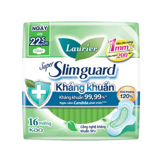  Băng Vệ Sinh Laurier Siêu Mỏng Kháng Khuẩn 22.5cm Super Slimguard 22.5cm 16 Miếng 