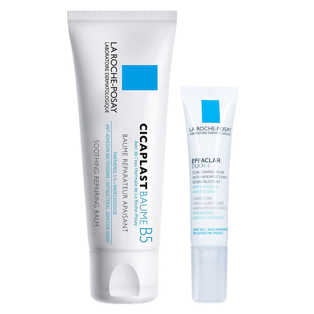 Bộ Đôi La Roche-Posay Giảm Mụn Thâm, Hỗ Trợ Phục Hồi Da Cicaplast Baume B5 40ml + Effaclar Duo Plus 
