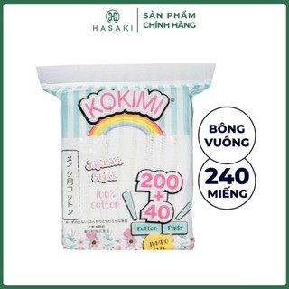 [DAILY] Bông Tẩy Trang Mihoo Kokimi Bông Vuông Túi 240 miếng Hasaki Sản Phẩm Chính Hãng