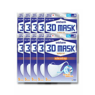  Combo 10 Gói Khẩu Trang Unicharm 3D Mask Super Fit Size M 