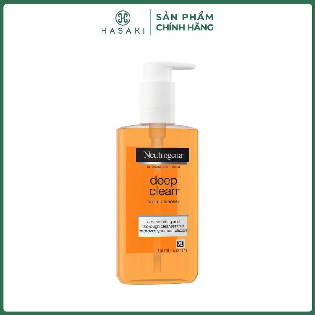 Sữa Rửa Mặt Neutrogena Làm Sạch Sâu Dạng Gel Facial Cleanser Deep Clean 150Ml Hasaki Chính Hãng