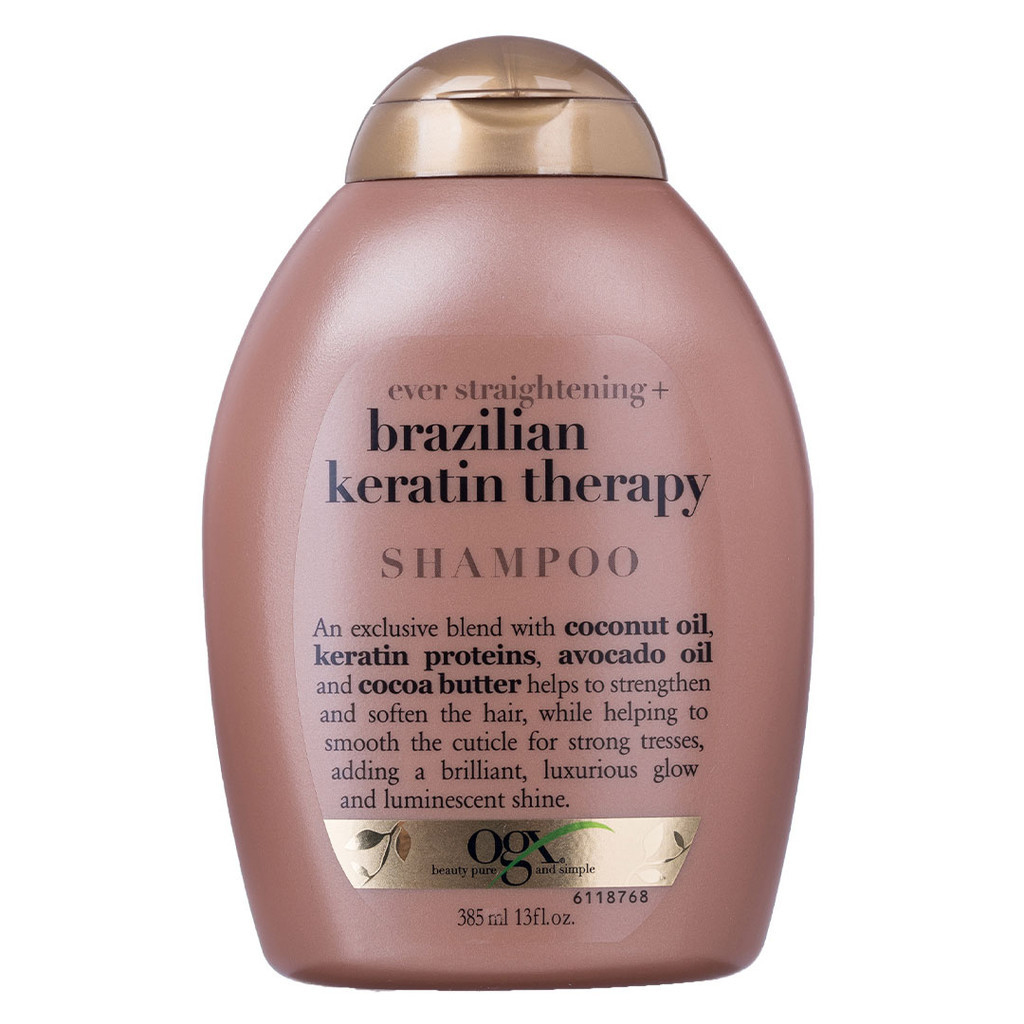 Dầu Gội OGX Keratin Vào Nếp Suôn Mượt Ever Straightening + Brazilian Keratin Therapy Shampoo 385ml