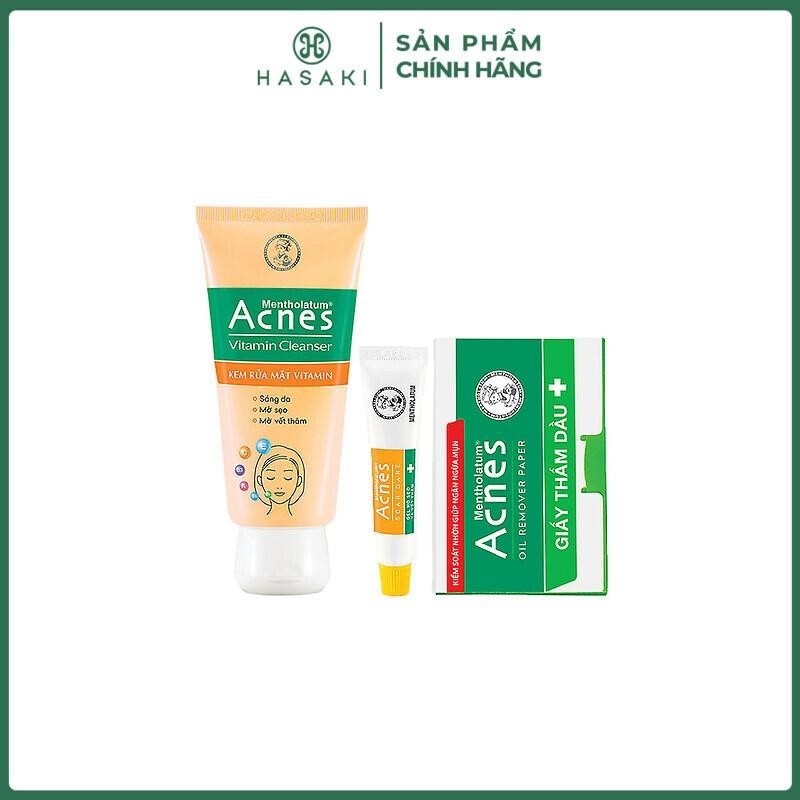 Combo Chăm Sóc Cho Da Dầu Mụn Acnes 3 Món Hasaki Sản Phẩm Chính Hãng