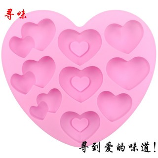 Khuôn silicone 9 tim & tim đôi
