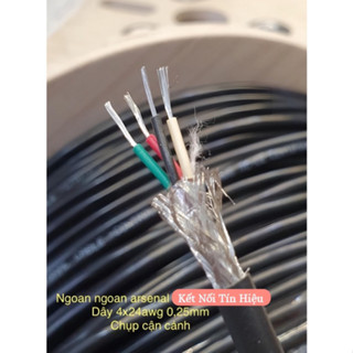 Dây tín hiệu điều khiển 4 lõi đồng và đồng tráng thiếc hàng nhập khẩu. Dây điện tròn có lưới chống nhiễu hoặc không