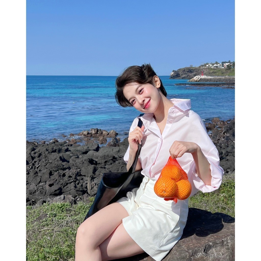 Áo sơ mi nữ pastel GILLEE sơ mi dáng oversized, sơ mi form rộng vải kate Mỹ tone màu pastel chống nhăn, thấm hút FAS293 | BigBuy360 - bigbuy360.vn