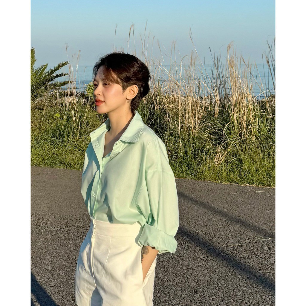 Áo sơ mi nữ pastel GILLEE sơ mi dáng oversized, sơ mi form rộng vải kate Mỹ tone màu pastel chống nhăn, thấm hút FAS293 | BigBuy360 - bigbuy360.vn