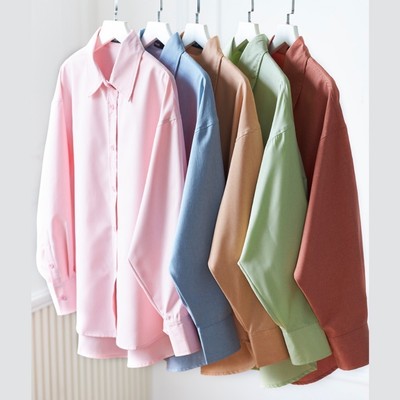 Áo sơ mi nữ GILLEE chất cotton dáng oversized, sơ mi form rộng vải cotton thấm hút, tôn dáng FAS333