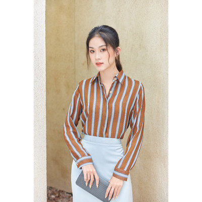 Áo Sơ Mi Sọc Nữ GILLEE Chất Voan Mềm Mịn FAS231