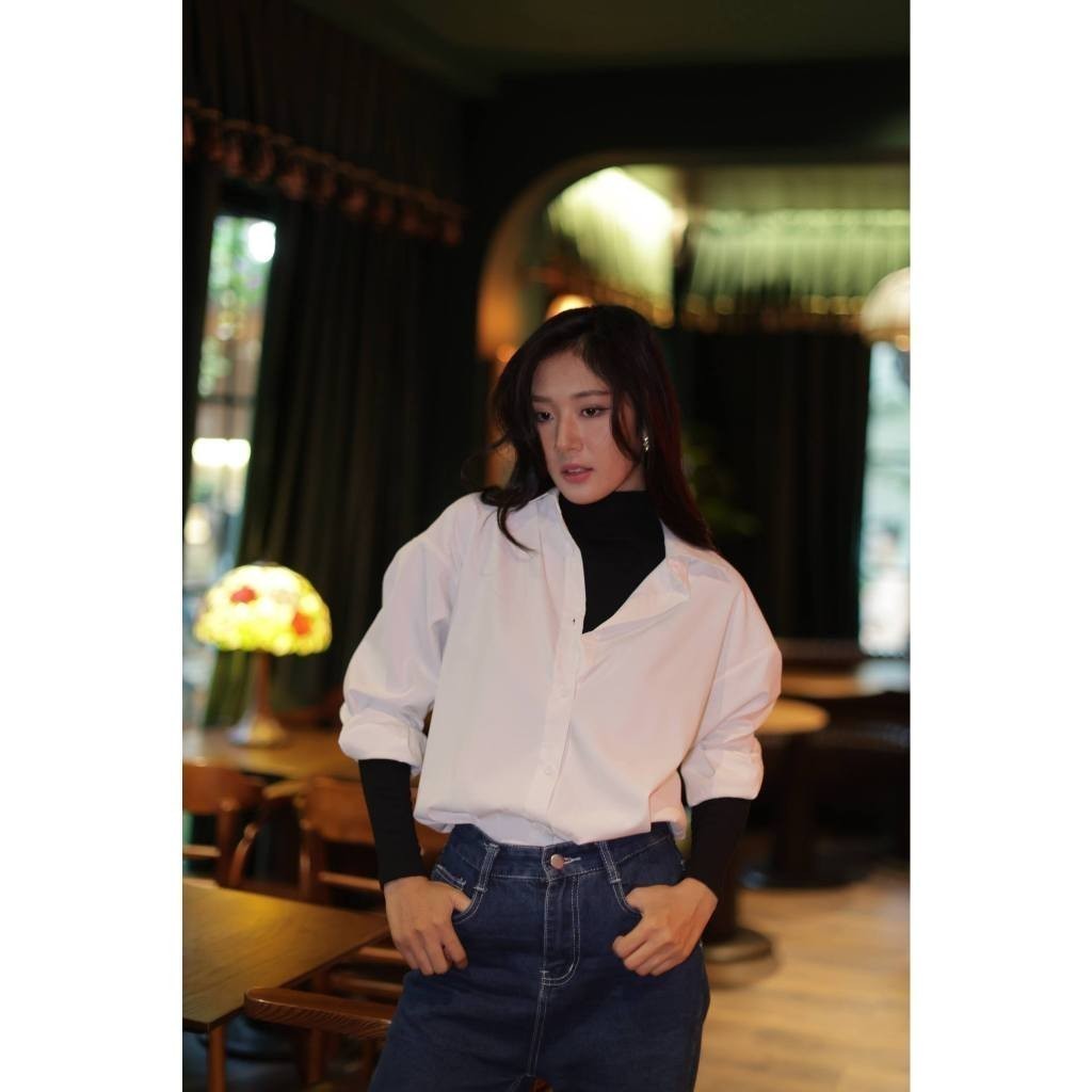 Áo sơ mi trắng nữ GILLEE dáng oversized, sơ mi form rộng vải kate Mỹ thanh lịch FAS291 | BigBuy360 - bigbuy360.vn