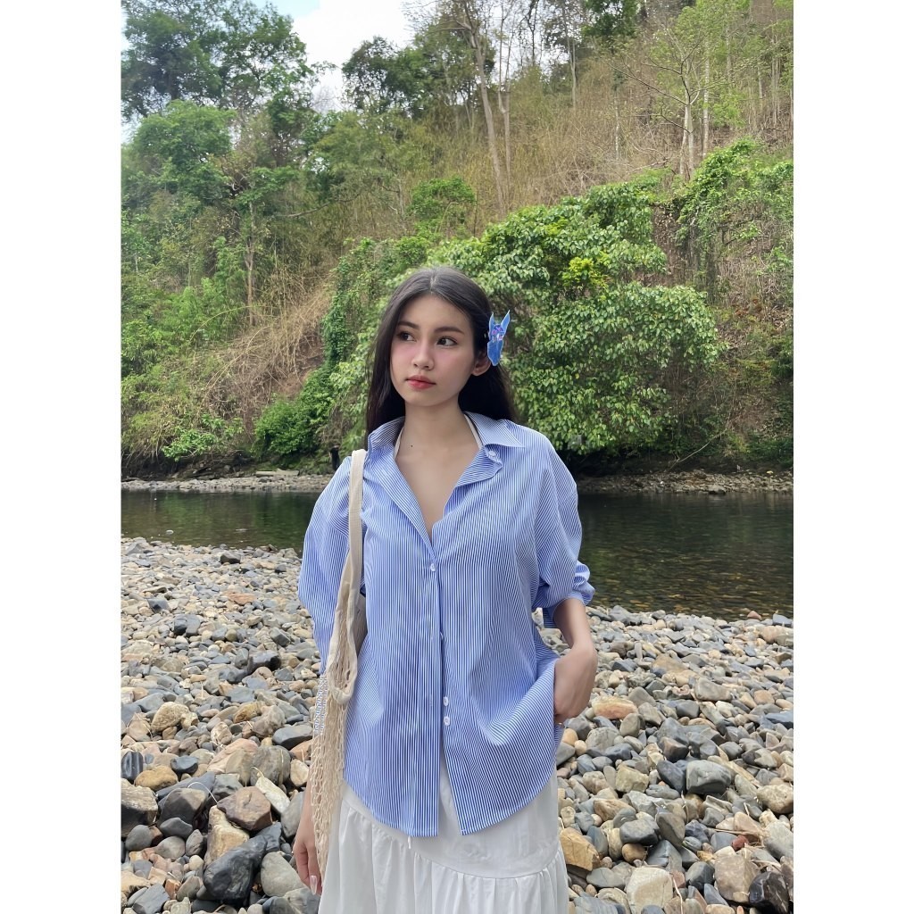 Áo sơ mi nữ tay dài GILLEE sơ mi kẻ sọc oversized nhiều màu, sơ mi form rộng cao cấp chống nhăn FAS292 | BigBuy360 - bigbuy360.vn