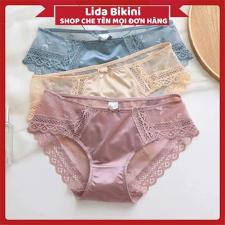 QUẦN LÓT NỮ DAN STORE - Quần lót su phối ren cao cấp thêu hình trái tim mã 8073