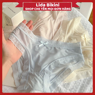 Quần lót Nữ su lụa Siêu Mỏng Không lộ viền co giãn phối ren hoa thoáng mát gợi cảm MÃ 1271