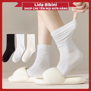 Tất Nữ Cao Cổ, Tất Nam Nữ Cổ Cao Phong Cách Hàn Quốc Chất Cotton Thoáng Mát LIDA Mã T08