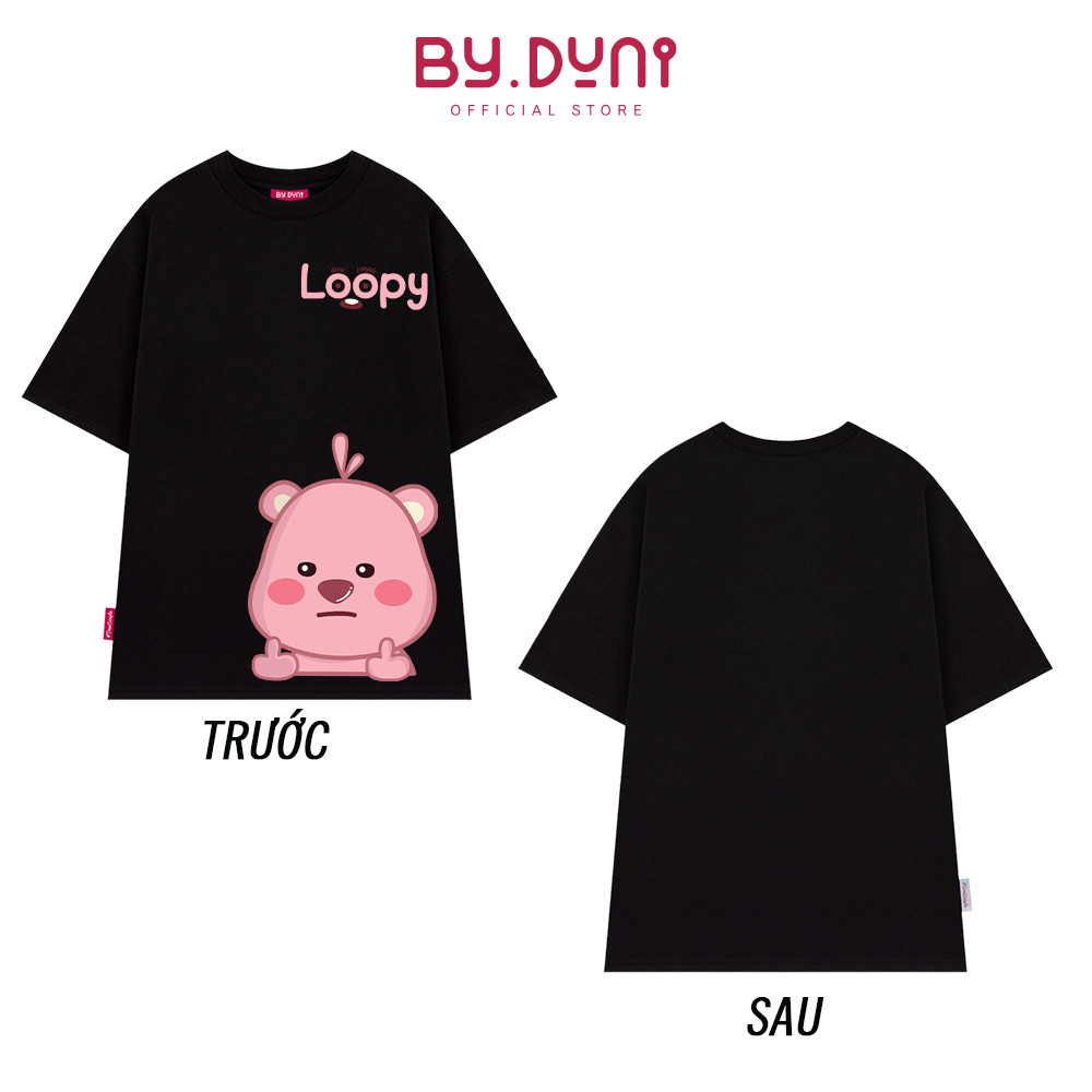 Áo thun cặp đôi nam nữ form rộng tay lỡ unisex, áo cặp bạn thân vải cotton LOOPY NHẠI GIỌNG UT