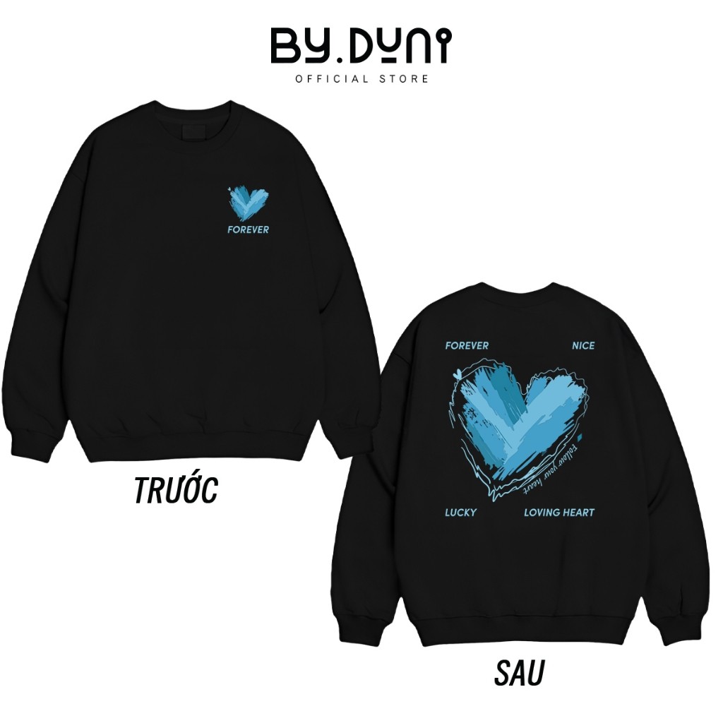 Áo Sweater cặp đôi nam nữ form rộng, áo cặp bạn thân unisex vải nỉ cotton mẫu FALL IN LOVE XMCH