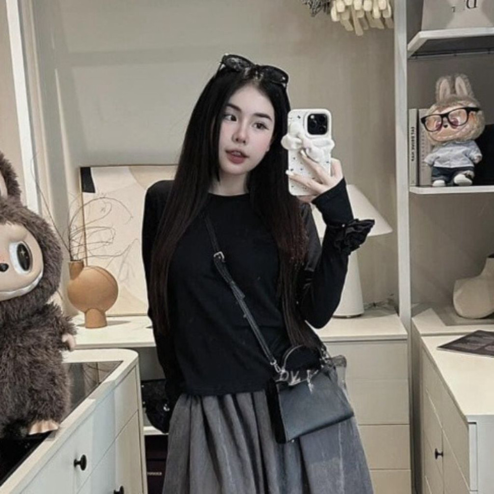 Áo Thun Zip Tay Đính Hoa Hồng,  tay dài ,Chất Liệu Co Giãn, Thoáng Mát, thấm hơi Mồi Hôi - Cemos Store | BigBuy360 - bigbuy360.vn