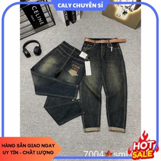   BIGSIZE 80kg  7004 Quần Jean Nữ Baggy Co Giãn Lưng Cao Thoải Mái Túi Thêu,quần bò jean nữ cạp cao CHUYÊN SỈ 
