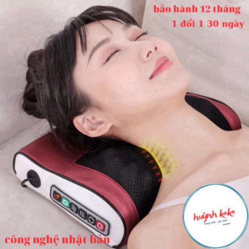 Gối Massage Cổ Vai Gáy Hồng Ngoại (loại 1 ) - Máy Massage 20 bi cao cấp thế hệ mới SALE