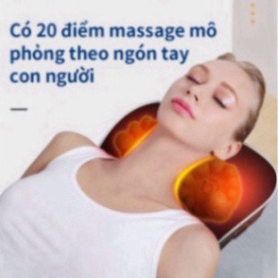Gối Massage Cổ Vai Gáy Hồng Ngoại (loại 1 ) - Máy Massage 20 bi cao cấp thế hệ mới SALE