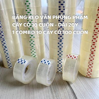 Combo 10 cây băng keo văn phòng phẩm loại nhỏ, 1 cây 10 cuộn rộng 1.8cm
