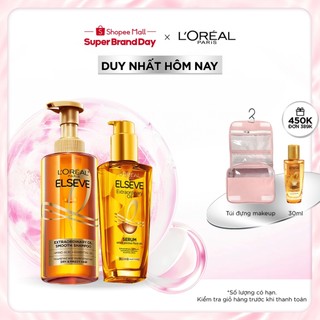 Bộ dầu gội & dầu dưỡng tóc cao cấp L'Oreal Paris Extraordinary Oil Smooth 440ml & Elseve Extraordinary Oil 100ml