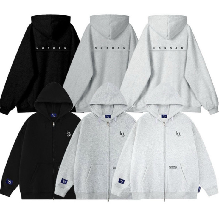 Áo Khoác Nỉ Hoodie Zip Thêu NQ30 AM Form Rộng Nam Nữ Unisex