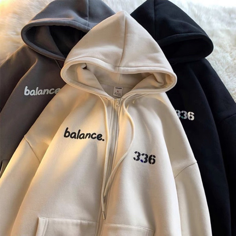 Áo khoác hoodie zip nam nữ. áo khoác nỉ bông mũ 2 lớp in số 336