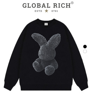 Áo Sweater Global Rich Premium Nỉ ADLV Black Fuzzy Rabbit