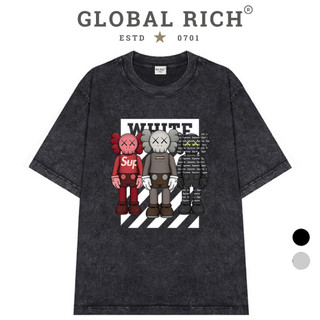 Áo Thun Wash Global Rich Premium Kaw Hypebeast Off White x Supreme