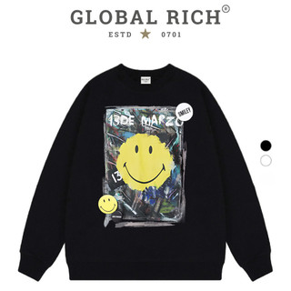 Áo Sweater Global Rich Premium Nỉ 13de Marzo x Smiley Broken Pin Graffiti