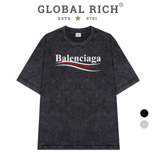 Áo Thun Wash Global Rich Premium Tee Balenciaga Wave