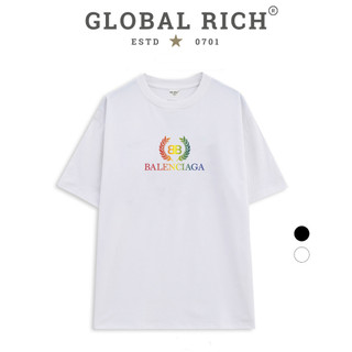Áo Thun Global Rich Premium Balenciaga BB Logo Rainbow