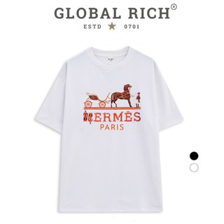 Áo Thun Global Rich Premium Tee Hermes Paris Orange