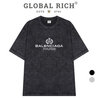 Áo Thun Wash Global Rich Premium Balenciaga Paris Royal Logo