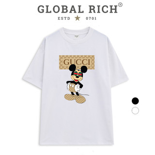 Áo Thun Global Rich Premium Gucci Mickey Mouse Wears Glasses Version Two