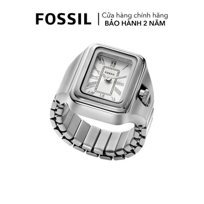 Nhẫn đồng hồ nữ Fossil RAQUEL WATCH RING ES5344 mặt số 14MM hình chữ nhật, dây thép không gỉ màu bạc