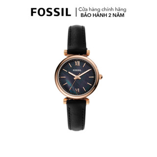 Đồng hồ nữ Fossil Carlie Mini dây da, mặt xà cừ 28 MM, màu đen, ES4700