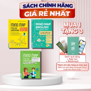 Combo 3 Sách -  Mindmap English Grammar, Mindmap English Vocabulary, Mind Map Grammar Practice Exercises