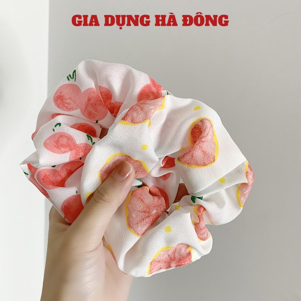 Dây Buộc Tóc Scrunchies Chất Lụa Mềm Chun Buộc Cột Tóc Cao Cấp GG
